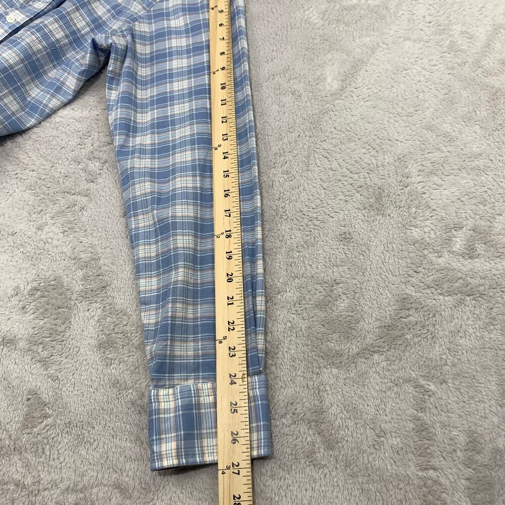 NWT Faherty Button Up Shirt Mens Large Cloud Summer Linen Blend Light Blue Plaid - Picture 12 of 14